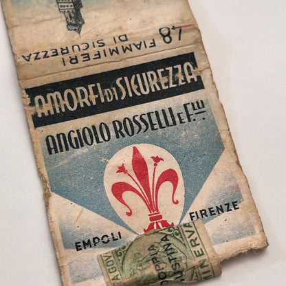 Angiolo Rosselli Amori Di Sicurezza Vintage Matchbook Cover TB8-MB-15