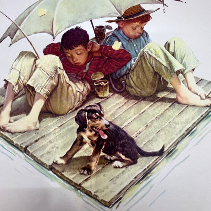 Norman Rockwell Fisherman's Paradise Vintage Art Print 10x12 FL6-3
