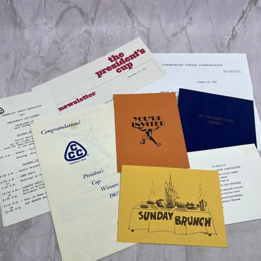 1967 President's Cup Ephemera Lot Menus Leaflets Invitation TA9-E1