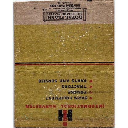 International Harvester Will Implement Co Owen WI Large Matchbook Cover TH2-Y1