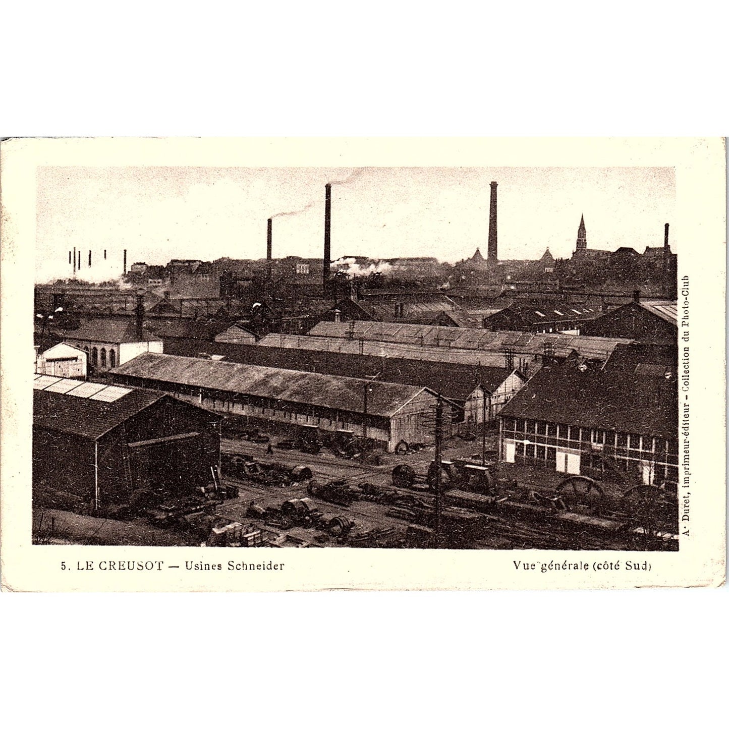 Le Creusot Usines Schneider Vue Generale Cote Sud French Antique Postcard PE14