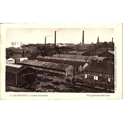 Le Creusot Usines Schneider Vue Generale Cote Sud French Antique Postcard PE14