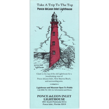 Vintage Ponce De Leon Inlet Lighthouse Ponce Inlet Florida Leaflet TF4-B3
