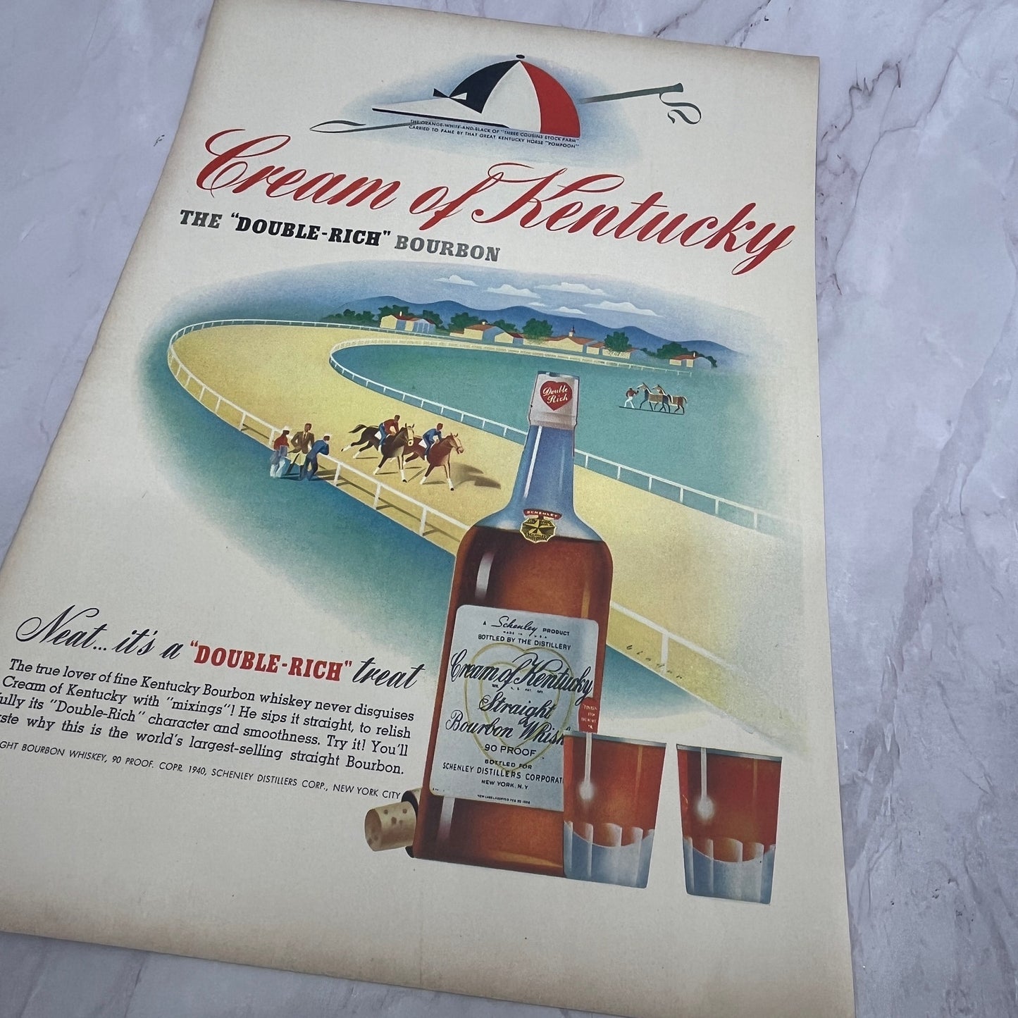 Cream of Kentucky Double Rich Bourbon 1940 Ad V14-8
