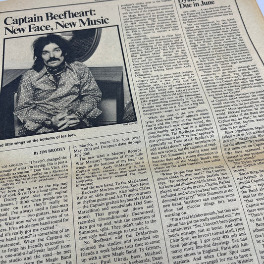 Captain Beefheart - New Face, New Music Article 11x14.5" 1974 Ad V14-2