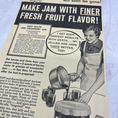 Certo for Jams and Jellies 6x11" 1935 Minneapolis Journal Advertisement D10