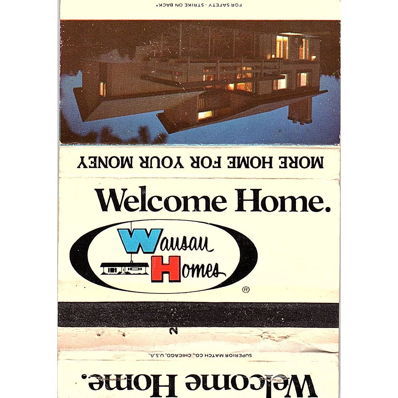 Wausau Homes Leoris J. Williamson Builder Portland IN Vtg Matchbook TB6-MB2-13