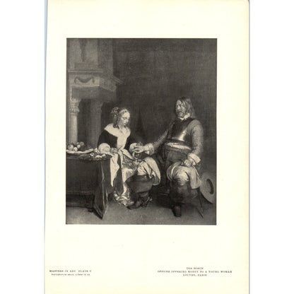 Officer Offering Money to a Young Woman - Ter Borch c1905 Art Print D14