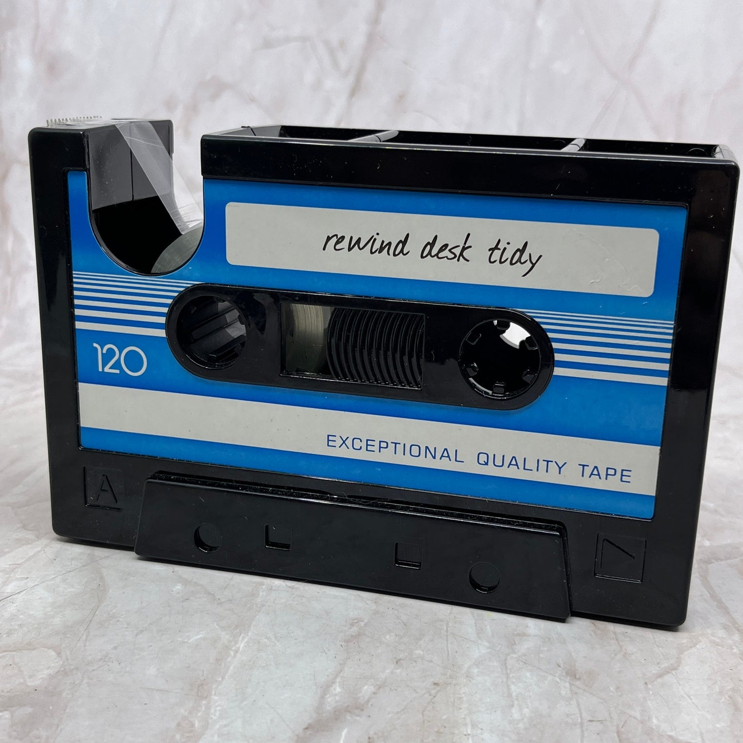 VTG Rewind Desk Tidy Cassette Tape Desktop Pen Pencil Caddy Tape Dispenser TF4