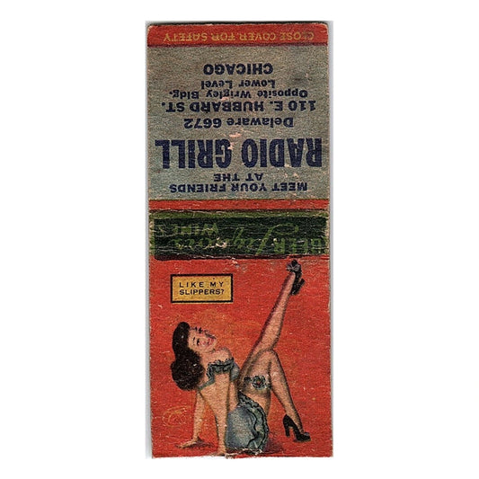 Radio Grill 110 E Hubbard St Chicago Pinup Vintage Matchbook Cover SC7-Y7