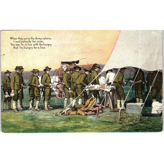 c1908 Army Rations Poem - Spanish American War Postcard PE7