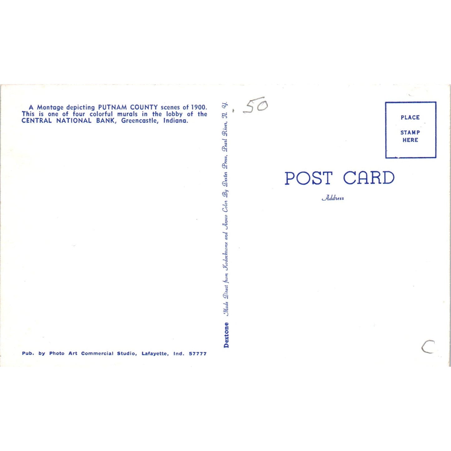 Mural Depicting Putnam County Indiana Covered Bridge Postcard PB12