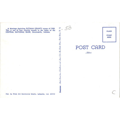 Mural Depicting Putnam County Indiana Covered Bridge Postcard PB12