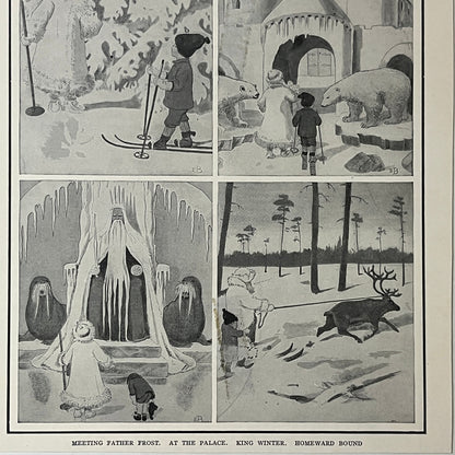 Antique Meeting Father Frost at the Palace King Winter 6x7 Art Print V2