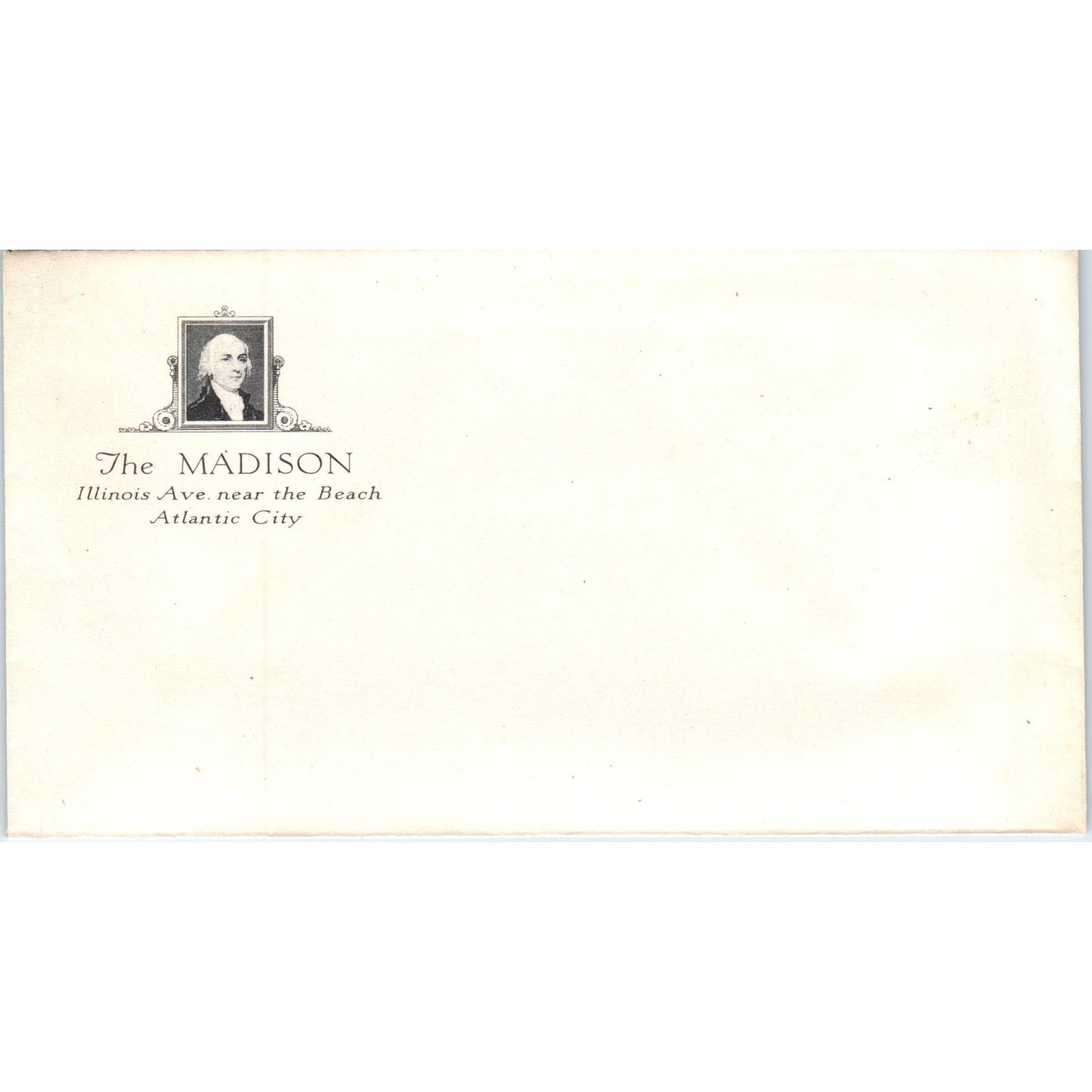 The Madison Hotel Atlantic City NJ Blank Envelope AD8-R2