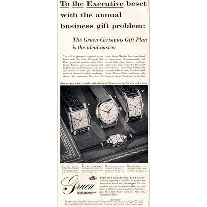 The Gruen Watch Company Time Hill Cincinnati Ohio 1951 Magazine Ad D17