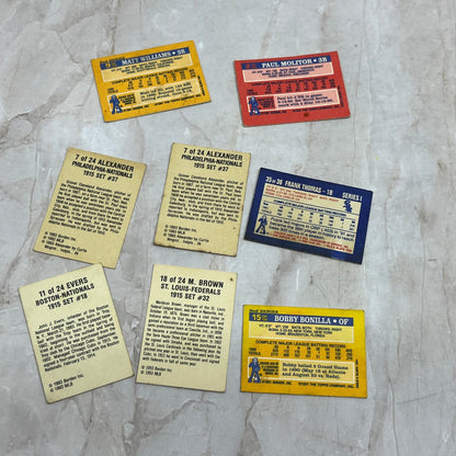 Vintage Lot Of 8 Cracker Jack Mini Replica Baseball Cards AE6