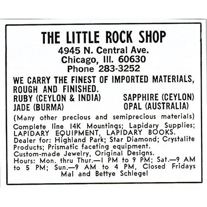 South Florida Lapidary Equipment & Supplies Fort Lauderdale FL 1972 Ad AF8-M2
