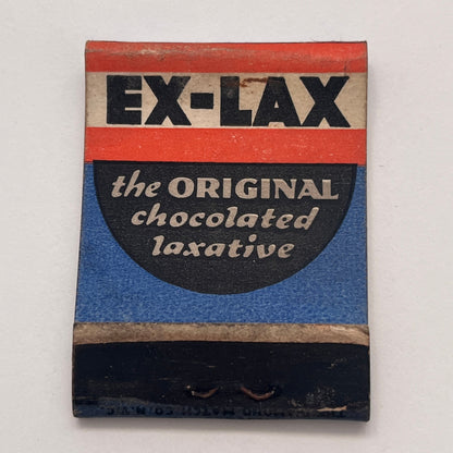 Ex-Lax Chocolate Flavored Laxative Vintage Matchbook Cover TB8-MB-7