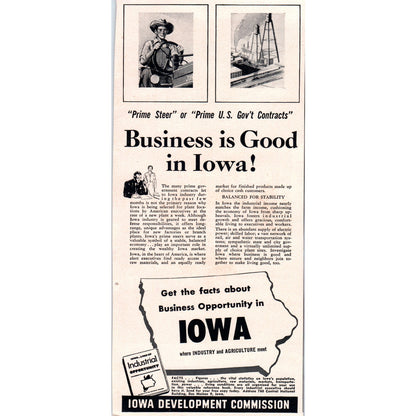 Business is Good in Iowa, IA Business Development Commission1951 Magazine Ad D17