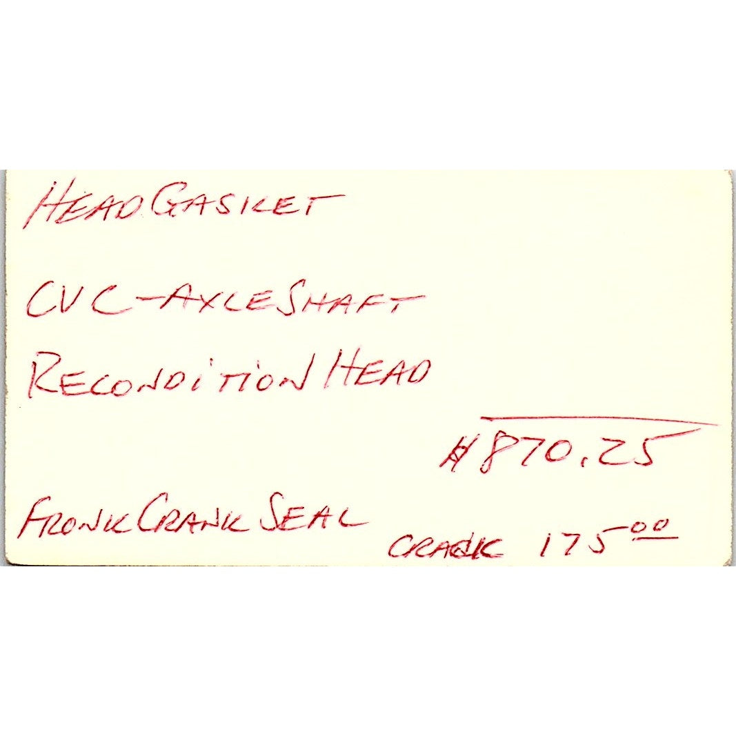 Steve Jacobson FM 1960 Tire & Service Center Houston Vtg Business Card SC9-B4