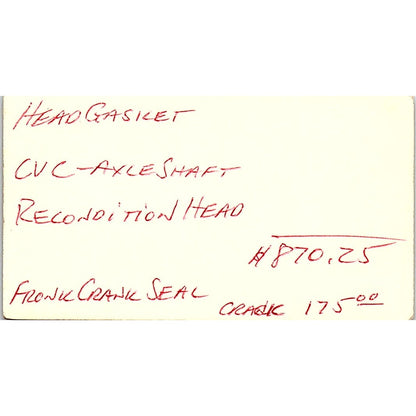 Steve Jacobson FM 1960 Tire & Service Center Houston Vtg Business Card SC9-B4