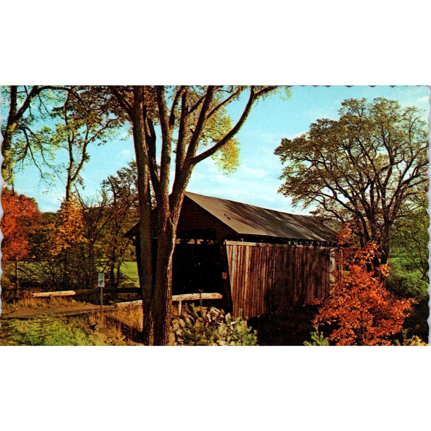 Bement Covered Bridge 14 Bradford NH Vintage Covered Bridge Postcard PC15