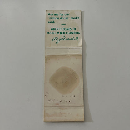 Al Schacht Clown Prince of Baseball Strike on Diamond Vtg Matchbook Cover MB37-2