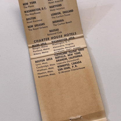 Hotel America Hartford CT Vintage Matchbook Cover TB6-MB1-10