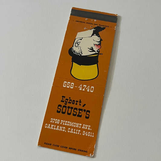 Egbert Souse's Oakland California Vintage Matchbook Cover MB59-4
