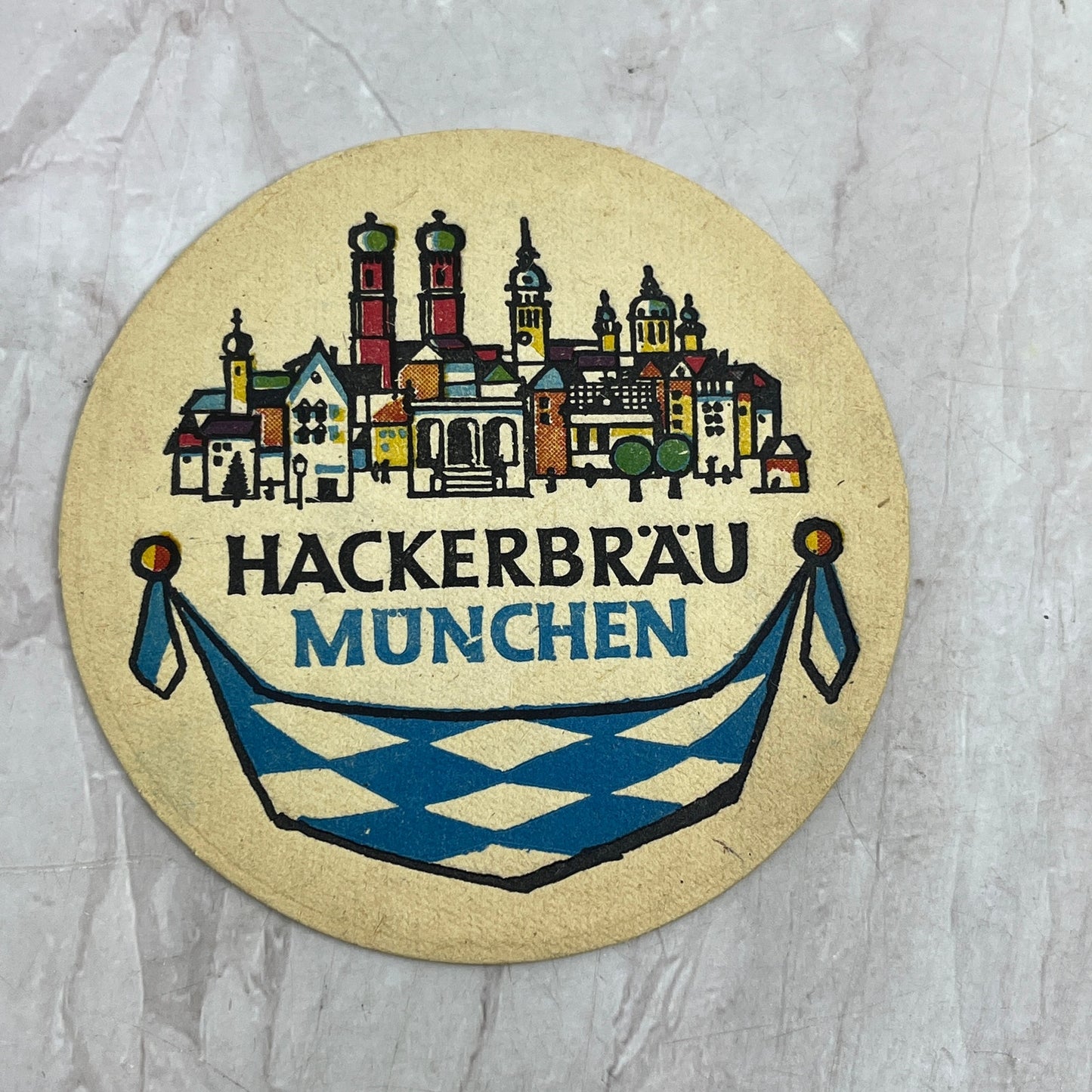 Vintage Hackerbräu München German Beer Coaster TJ5-CO1