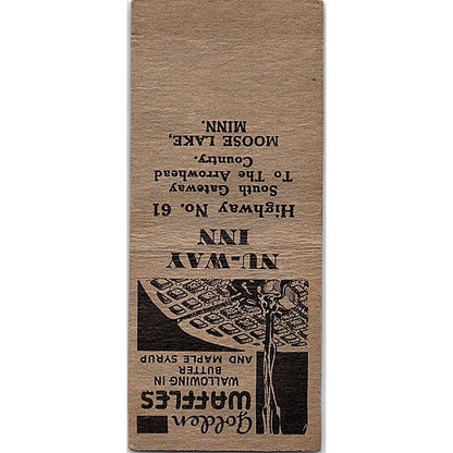 Nu-Way Inn Harry Hard Moose Lake MN Vintage Matchbook Cover SF3-Y1