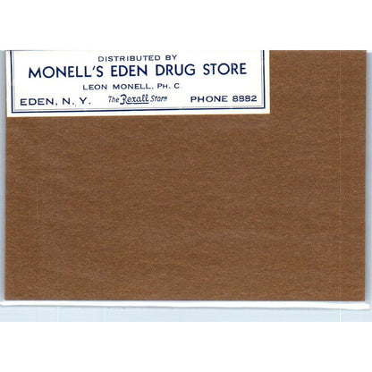 Leon Monell's Eden Drug Store Eden NY Antique Apothecary Label TH2-AL