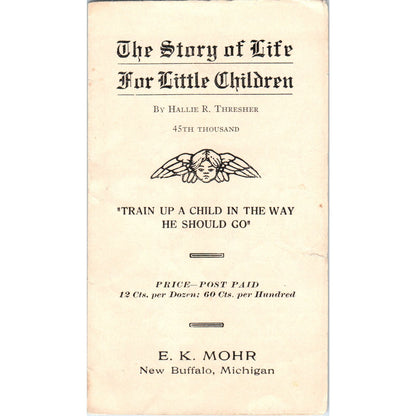 Early 1900s Christian Tract Story of Life For Little Children E.K. Mohr NY AE6