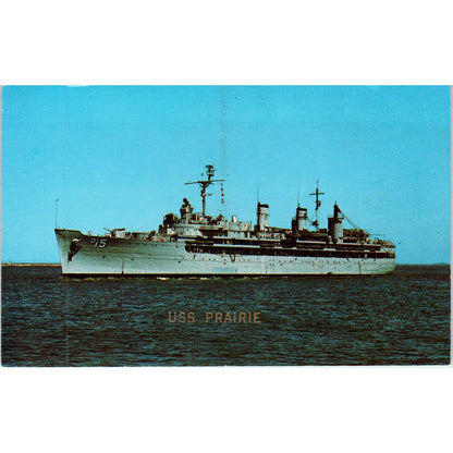 USS Prairie Blank Back Vintage Postcard PE2
