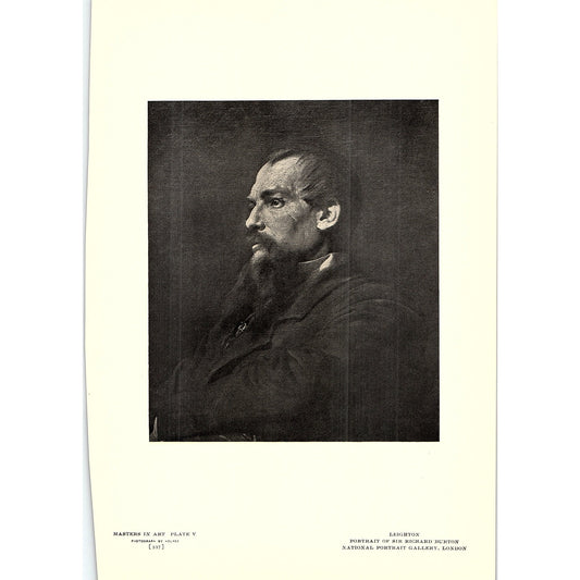 Portrait of Sir Richard Burton - Leighton - 1908 Litho Art Print AF5-4
