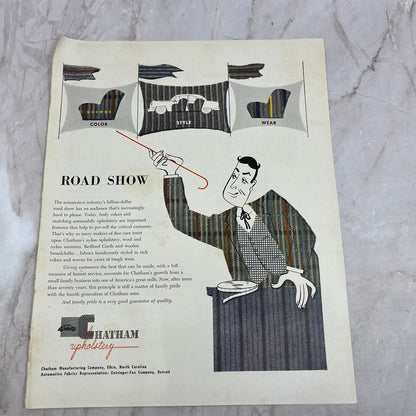 Auto Upholstery Chatham Manufacturing Co Elkin NC 1951 Magazine Ad FL6-10