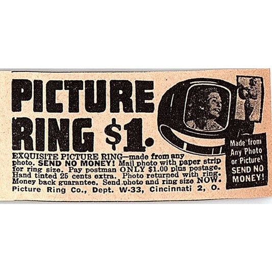 Novelty Picture Ring - Picture Ring Co Cincinnati OH 1948 Ad AF8-S1
