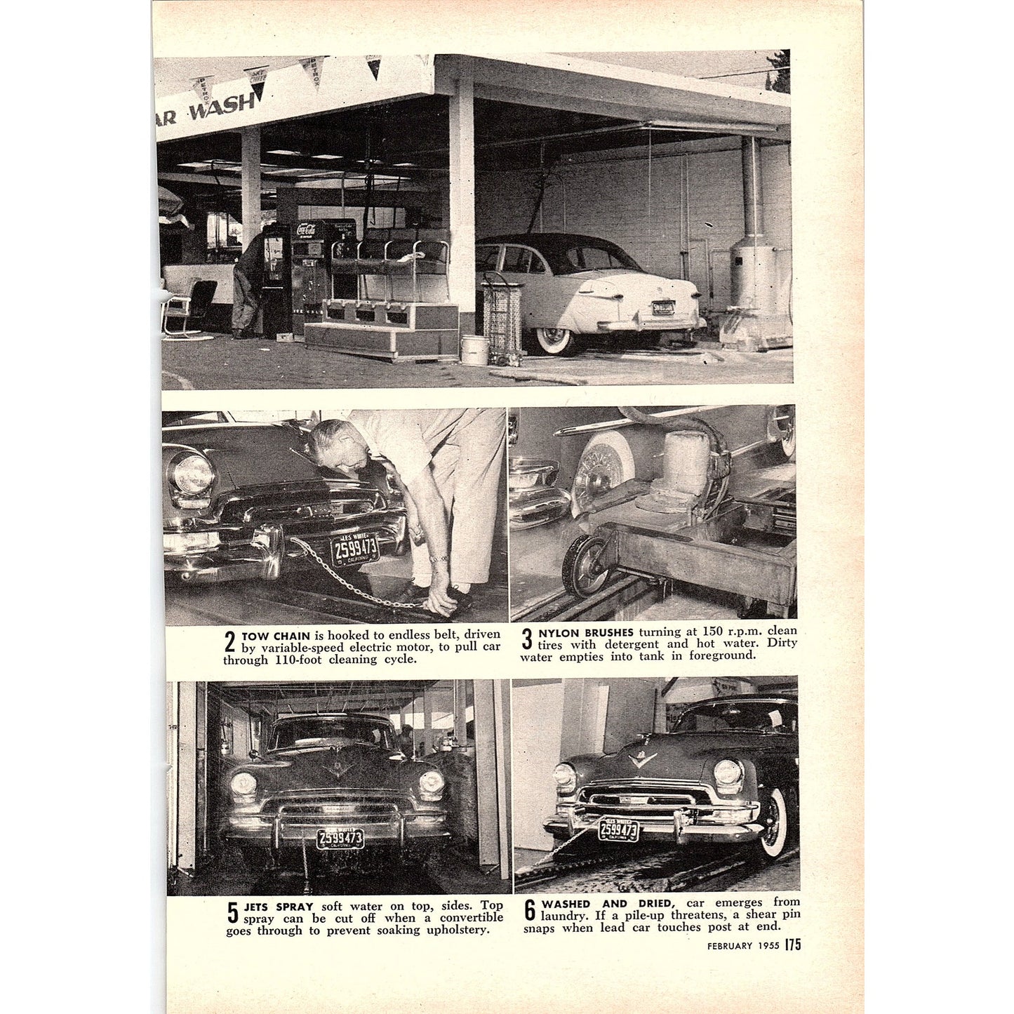 They Wash 2 Cars a Minute - Auto Laundering Carwash 2-Page 1955 Article AG1-4