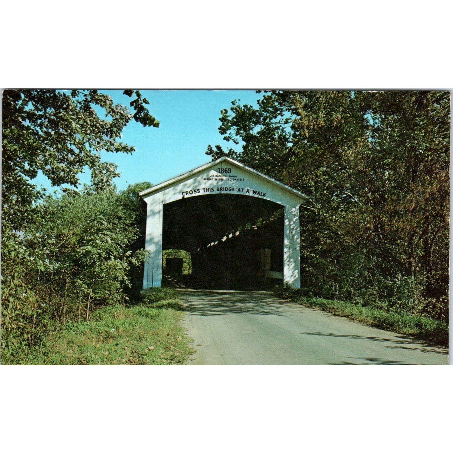 Coal Creek Bridge Parke County Lodi IN Vintage Covered Bridge Postcard PC16