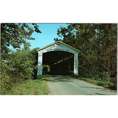 Coal Creek Bridge Parke County Lodi IN Vintage Covered Bridge Postcard PC16