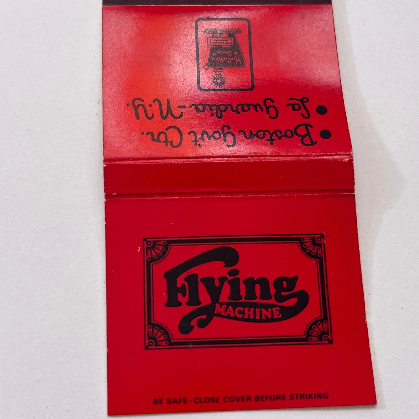 Flying Machine Boston Gov't Center, La Guardia NY Vtg Matchbook Cover TB8-MB-11