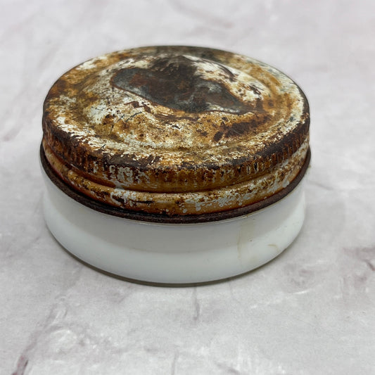 Bristol-Myers Vintage Milk Glass Mum Cream Deodorant Container Tin 1/2x2" SC1