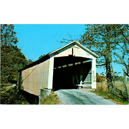 Tow Path Mill Creek Bridge Parke County Indiana #31 Covered Bridge Postcard PB10