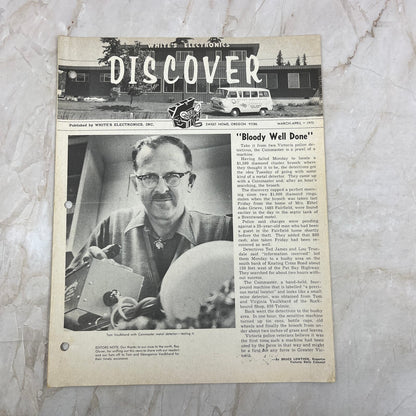 1973 Mar/Apr White's Electronics Discover Newsletter Treasure Hunting OR M19