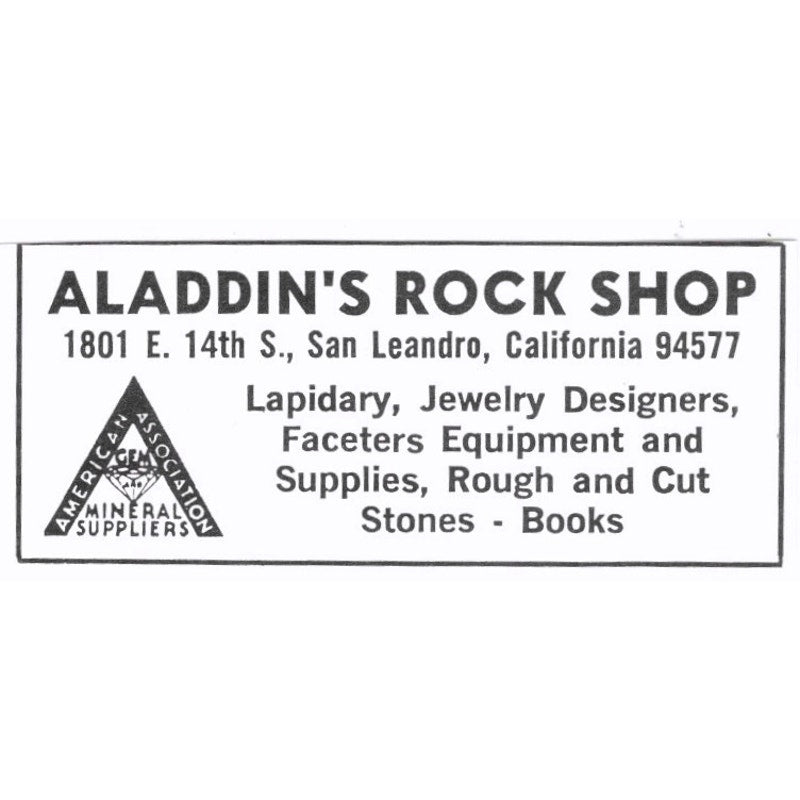 Aladdin's Rock Shop San Leandro California 1972 Ad AF8-S4