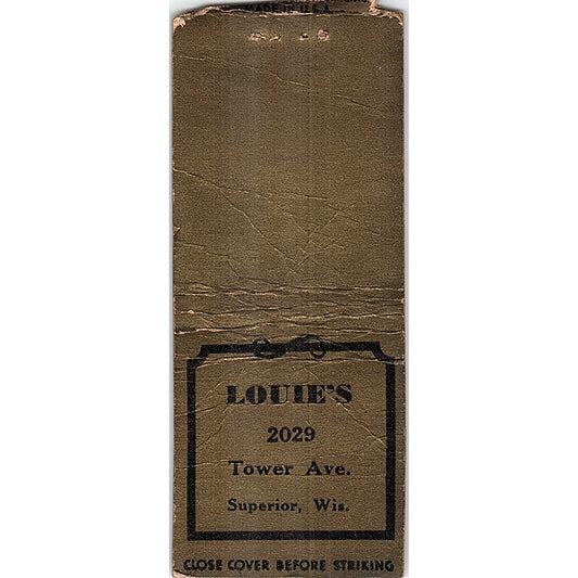 Louie's 2029 Tower Ave Superior WI Vintage Matchbook Cover SC7-Y11
