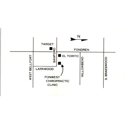 Dr. Lee Gavenda Fonwest Chiropractic Clinic Houston Vintage Business Card SE3-B7