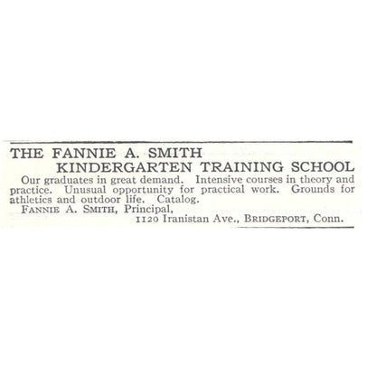 The Fannie A. Smith School Bridgeport CT c1918 Original Advertisement AE5-SV1