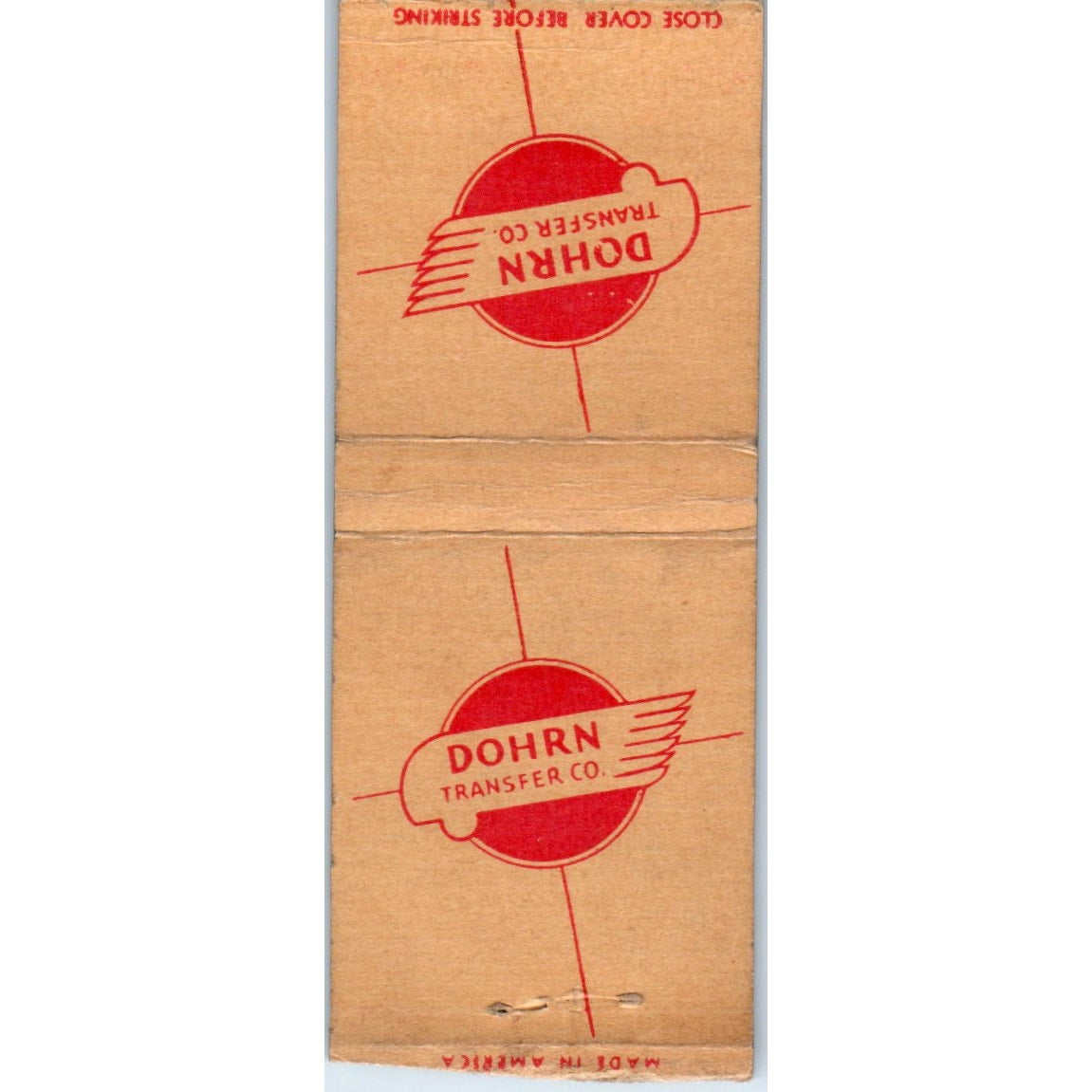 Dohrn Transfer Co Rock Island IL Vintage Matchbook Cover SD4-Y16